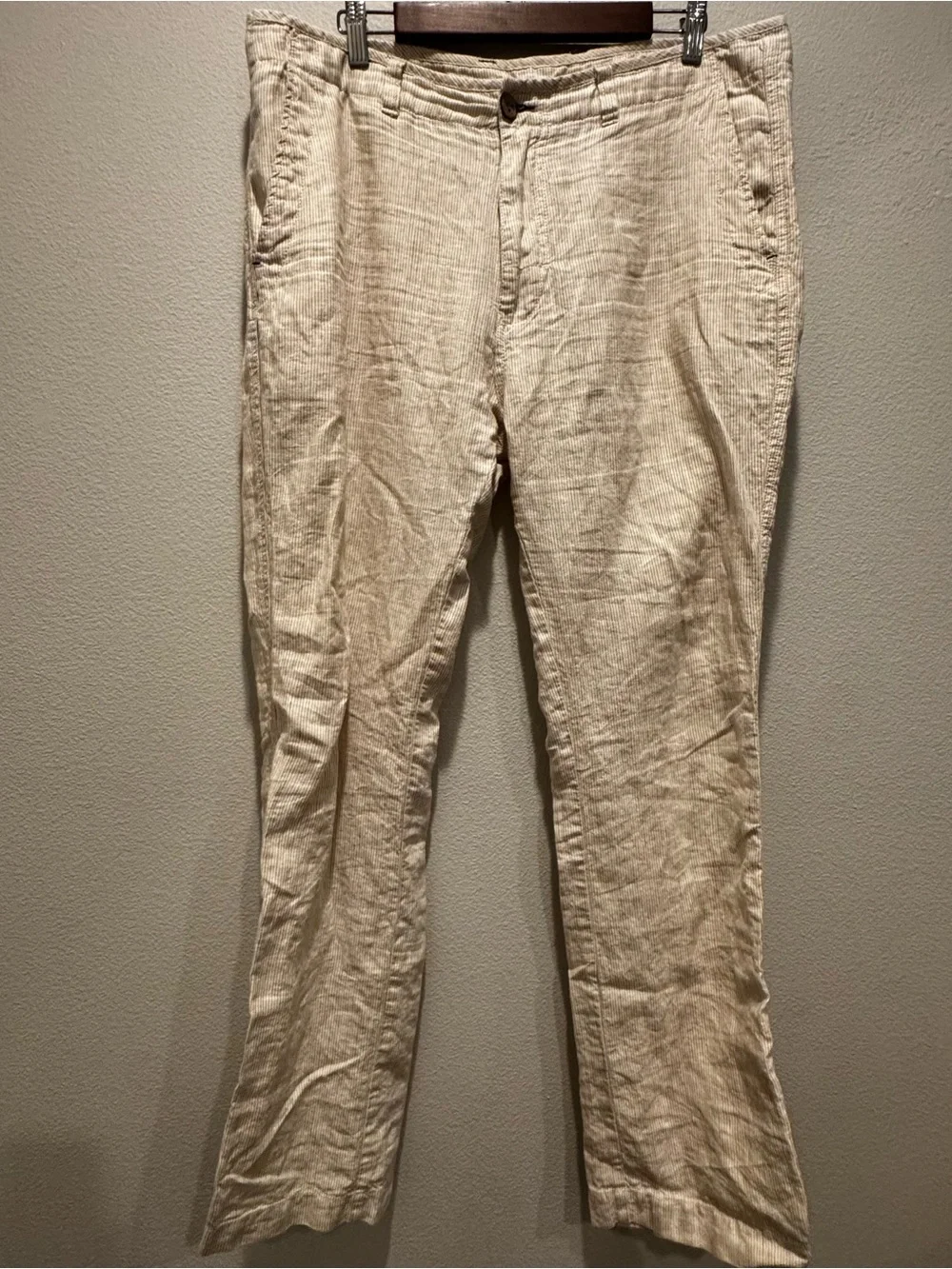 Cubavera Men's Cream 100% Linen Chinos